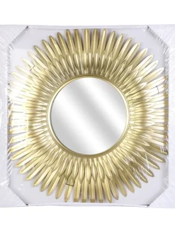Rétro Chic Spiegel<Wandspiegel in Gold - Ø 55 cm