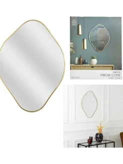 Rétro Chic Spiegel<Wandspiegel in Gold - (B)44 x (H)60 cm