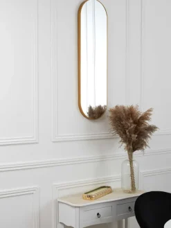 Rétro Chic Spiegel<Wandspiegel in Gold - (B)30 x (H)100 cm