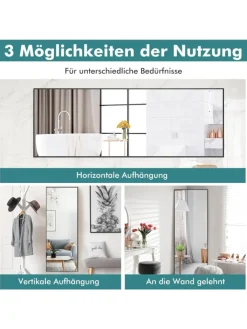 COSTWAY Spiegel<Wandspiegel in Schwarz