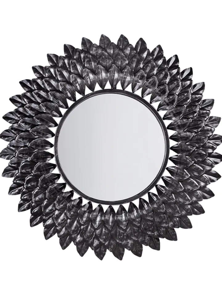 Beliani Spiegel<Wandspiegel LARRAU in Silber - (W) 70 x (H) 70 x (L) 4 cm