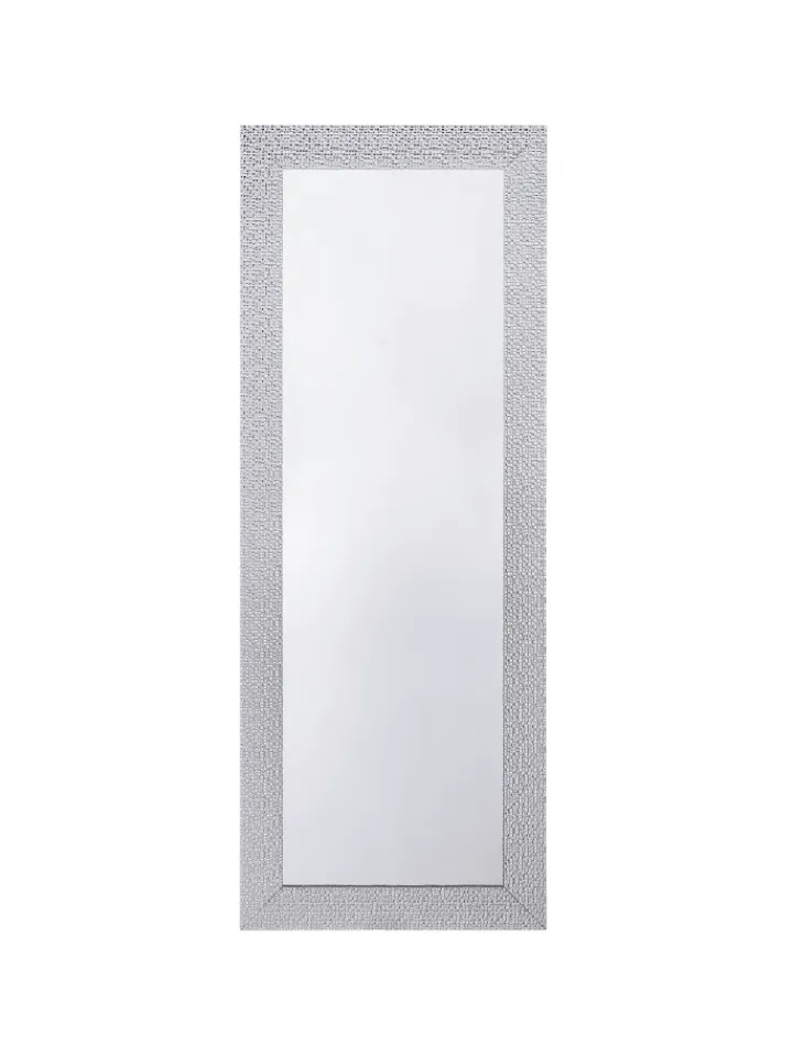 Beliani Spiegel<Wandspiegel MERVENT in Weiß/Silber - (W) 50 x (H) 130 x (L) 2 cm