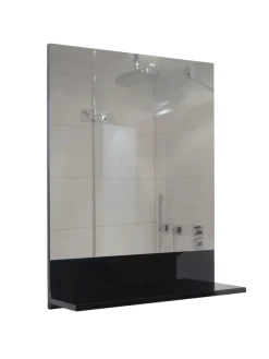 MCW Badmöbel<Wandspiegel mit Ablage B19, Schwarz