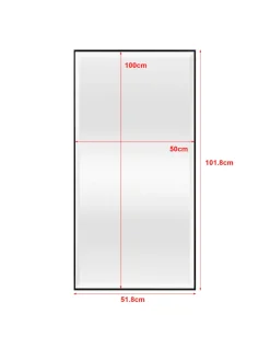 en.casa Spiegel<Wandspiegel Novoli in Schwarz (H)100cm (B)50cm