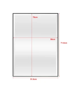 en.casa Spiegel<Wandspiegel Novoli in Schwarz (H)70cm (B)50cm
