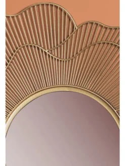 KADIMA DESIGN Spiegel<Wandspiegel Rose 77 cm Metall Design Hängespiegel , Eisen