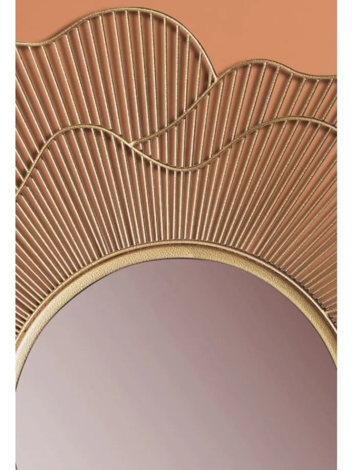 KADIMA DESIGN Spiegel<Wandspiegel Rose 77 cm Metall Design Hängespiegel , Eisen