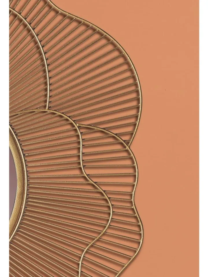 KADIMA DESIGN Spiegel<Wandspiegel Rose 77 cm Metall Design Hängespiegel , Eisen