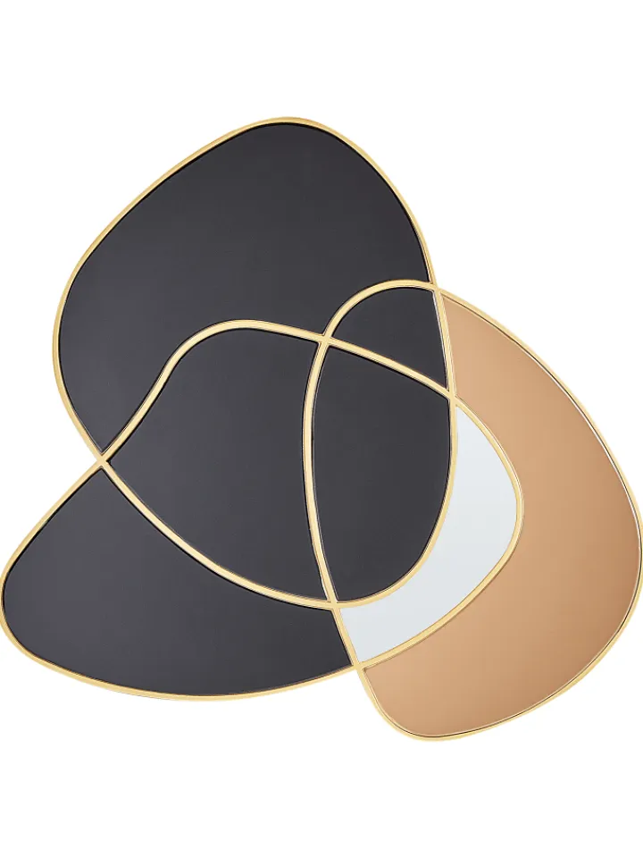 Beliani Spiegel<Wandspiegel TAILLY in Schwarz/Gold - (W) 99 x (H) 89 x (L) 2 cm