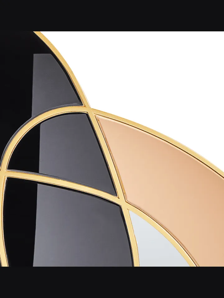 Beliani Spiegel<Wandspiegel TAILLY in Schwarz/Gold - (W) 99 x (H) 89 x (L) 2 cm
