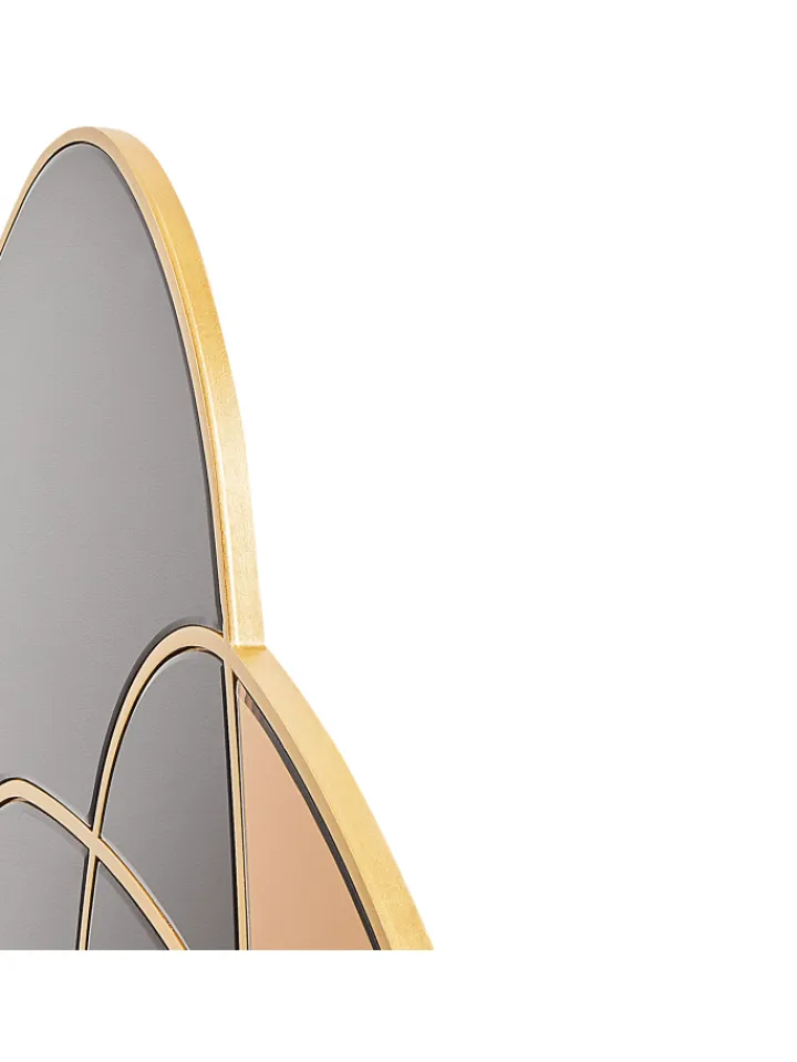 Beliani Spiegel<Wandspiegel TAILLY in Schwarz/Gold - (W) 99 x (H) 89 x (L) 2 cm