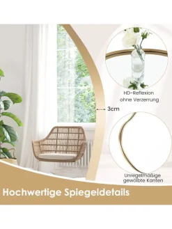 COSTWAY Spiegel<Wandspiegel 78x56cm in Gold