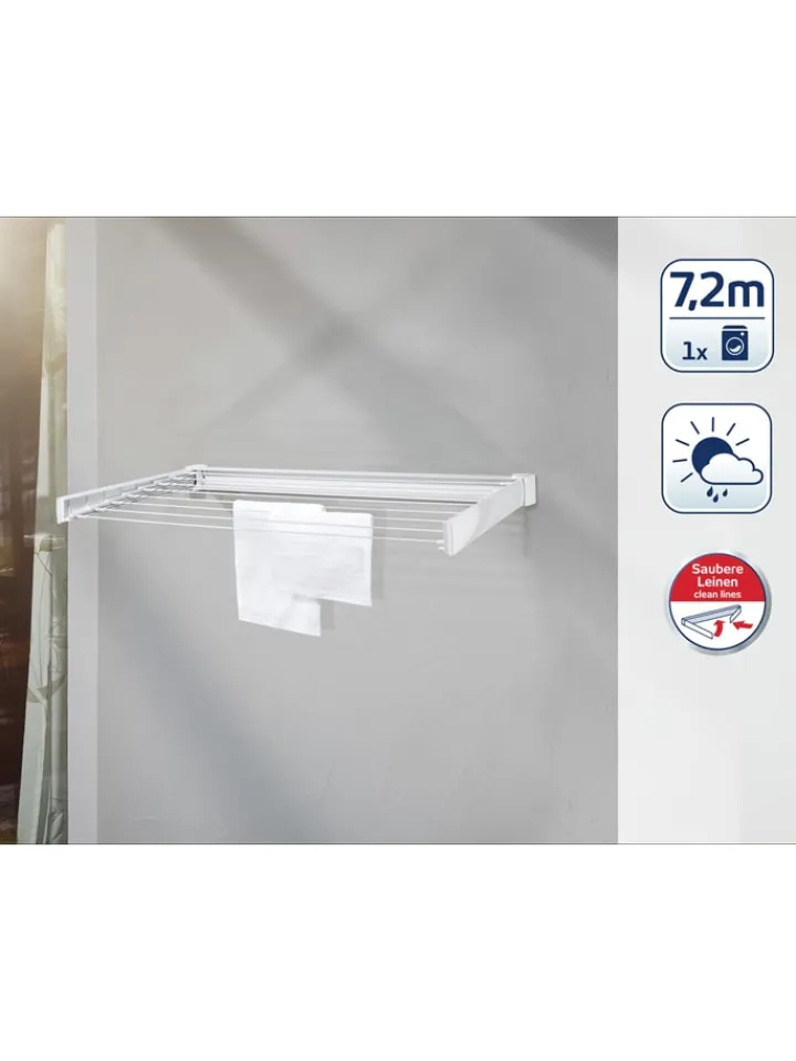 Leifheit Wäschekörbe & -Ständer<Wandtrockner "Telegant 72 Protect" in Weiß - (L)103 cm