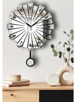 ABERTO DESIGN Wanddekoration<Wanduhr in Schwarz - Ø 39 cm