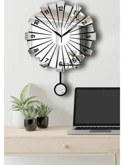 ABERTO DESIGN Wanddekoration<Wanduhr in Schwarz - Ø 39 cm