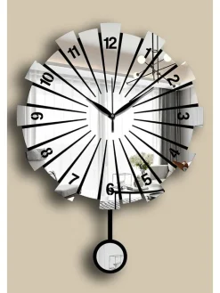 ABERTO DESIGN Wanddekoration<Wanduhr in Schwarz - Ø 39 cm