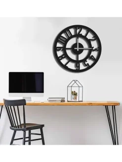 ABERTO DESIGN Wanddekoration<Wanduhr in Schwarz - Ø 49 cm