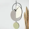 ABERTO DESIGN Wanddekoration<Wanduhr "Madeco" in Grün/ Hellgrau/ Creme - (B)30,5 x (H)68 cm