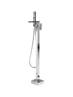 Beliani Badarmaturen<Wannenarmaturen BOYOMA in Silber - (W) 19 x (H) 118 x (L) 15 cm