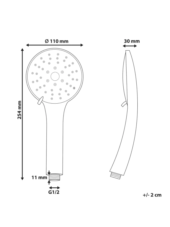 Beliani Badarmaturen<Wannenarmaturen CHURUN in Silber - (W) 11 x (H) 25 x (L) 3 cm