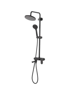 Beliani Badarmaturen<Wannenarmaturen GURARA in Schwarz - (W) 23 x (H) 83 x (L) 36 cm