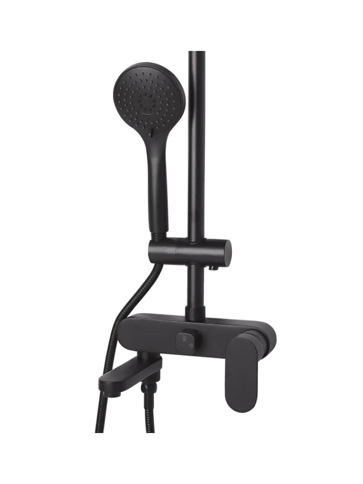 Beliani Badarmaturen<Wannenarmaturen GURARA in Schwarz - (W) 23 x (H) 83 x (L) 36 cm
