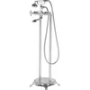 Beliani Badarmaturen<Wannenarmaturen HEBBE in Silber - (W) 27 x (H) 98 x (L) 10 cm