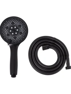Beliani Badarmaturen<Wannenarmaturen ICHMA in Schwarz - (W) 12 x (H) 26 x (L) 7 cm