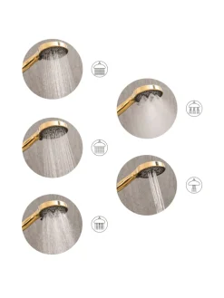 Beliani Badarmaturen<Wannenarmaturen ICHMA in Schwarz - (W) 12 x (H) 26 x (L) 7 cm