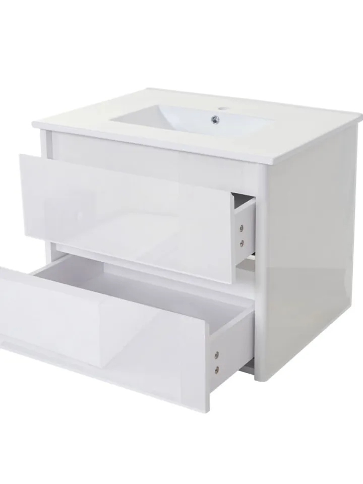 MCW Badmöbel<Waschbecken mit Unterschrank B19, Weiß
