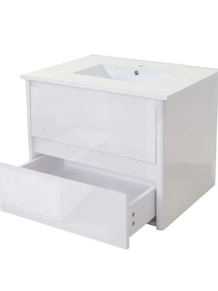 MCW Badmöbel<Waschbecken mit Unterschrank B19, Weiß