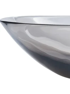 Beliani Badarmaturen<Waschbecken MOENGO in Transparent/Schwarz - (W) 54 x (H) 15 x (L) 36 cm
