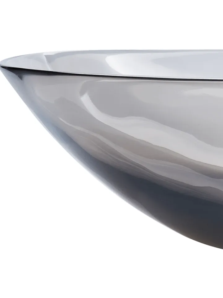 Beliani Badarmaturen<Waschbecken MOENGO in Transparent/Schwarz - (W) 54 x (H) 15 x (L) 36 cm