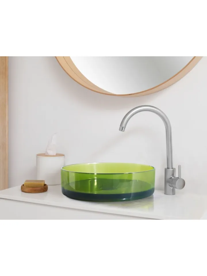 Beliani Badarmaturen<Waschbecken TOLOSA in Grün - (W) 36 x (H) 10 x (L) 36 cm