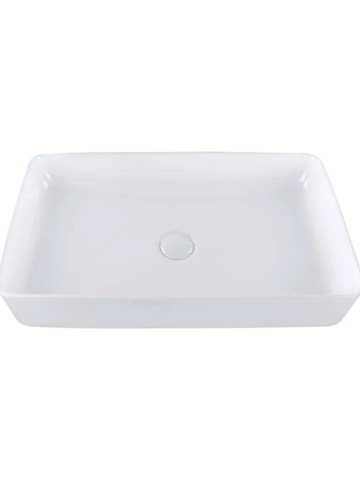Beliani Badarmaturen<Waschbecken ULUA in Weiß - (W) 61 x (H) 11 x (L) 35 cm