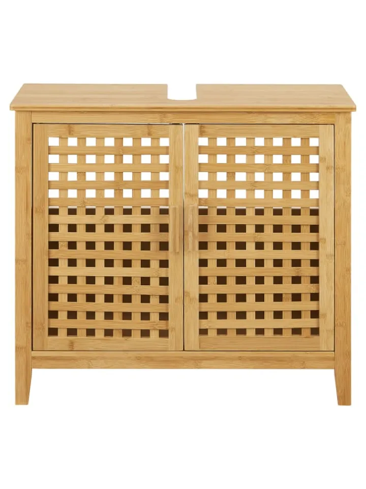 en.casa Badmöbel<Waschbeckenschrank Ingmarsö in Beige (H)60cm (B)67cm (T)30cm
