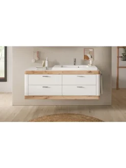 xonox.home Badmöbel|Badezimmermöbel<Waschbeckenunterschrank (B/H/T: 132x50x48 cm) in weiß