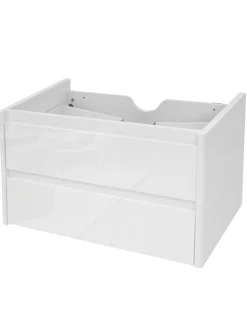 MCW Badmöbel<Waschbeckenunterschrank B19 hochglanz Soft-Close, Weiß