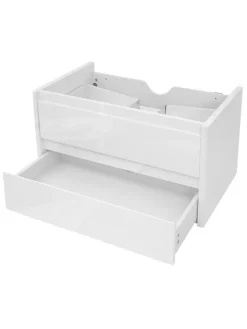 MCW Badmöbel<Waschbeckenunterschrank B19 hochglanz Soft-Close, Weiß