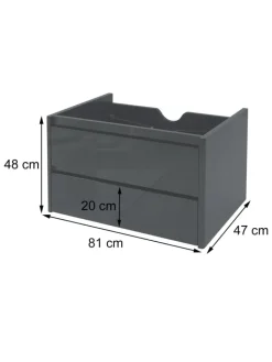 MCW Badmöbel<Waschbeckenunterschrank B19 hochglanz Soft-Close, Weiß
