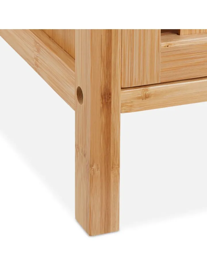 relaxdays Badmöbel<Waschbeckenunterschrank in Natur - (B)66 x (H)61 x (T)30 cm