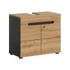 xonox.home Badmöbel|Badezimmermöbel<Waschbeckenunterschrank in Basalt grau/Artisan Eiche - (B) 63 x (H) 55 x (T) 34