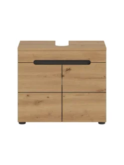 xonox.home Badmöbel|Badezimmermöbel<Waschbeckenunterschrank in Basalt grau/Artisan Eiche - (B) 63 x (H) 55 x (T) 34