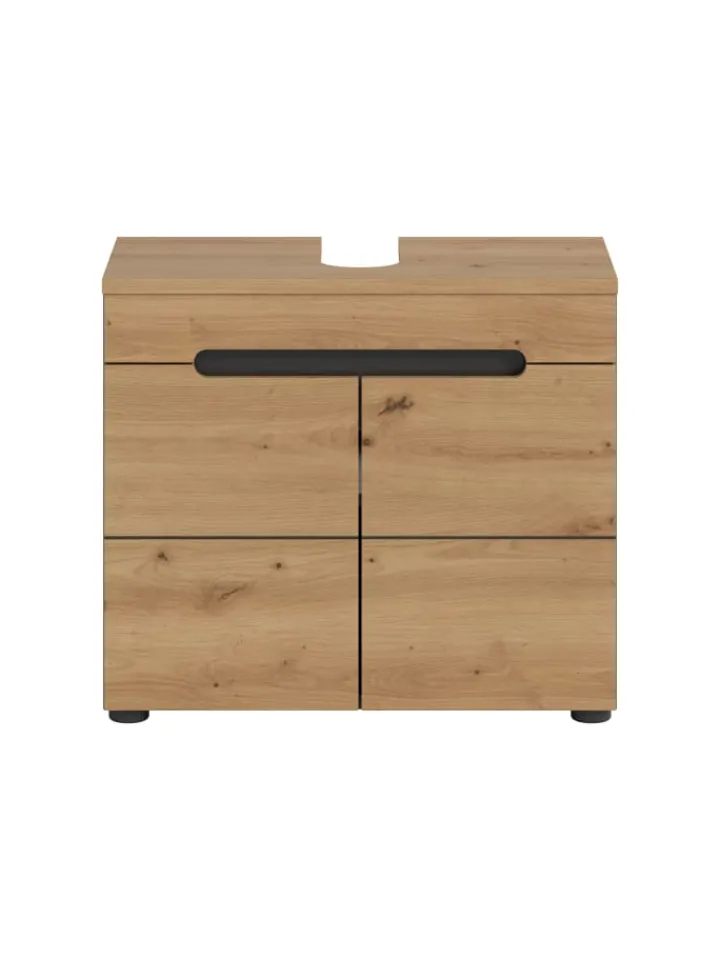 xonox.home Badmöbel|Badezimmermöbel<Waschbeckenunterschrank in Basalt grau/Artisan Eiche - (B) 63 x (H) 55 x (T) 34