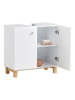 SoBuy Badmöbel<Waschbeckenunterschrank in Weiß - (B)60 x (H)60 x (T)30cm