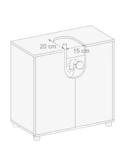 relaxdays Badezimmermöbel|Badmöbel<Waschbeckenunterschrank in Braun - (B)60 x (H)63 x (T)30 cm