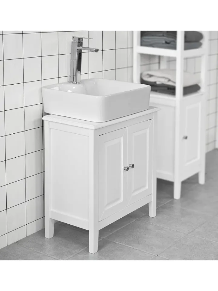 SoBuy Badmöbel<Waschbeckenunterschrank in Weiß - (B)60 x (H)62 x (T)30cm