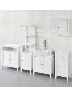 SoBuy Badmöbel<Waschbeckenunterschrank in Weiß - (B)60 x (H)62 x (T)30cm