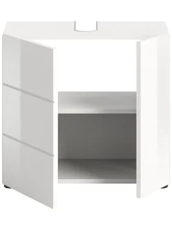 xonox.home Badezimmermöbel<Waschbeckenunterschrank in weiß/weiß hochglanz - (B) 60 x (H) 56 x (T) 32
