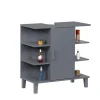relaxdays Badmöbel<Waschbeckenunterschrank in Grau - (B)64 x (H)65 x (T)31 cm